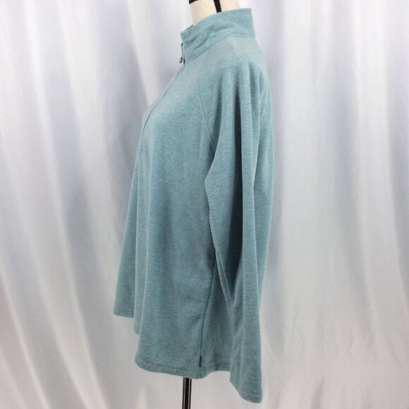 Eddie Bauer 1/4 Zip Fleece Pullover Sweatshirt Womens Size XL Teal Blue - Picture 9 of 11